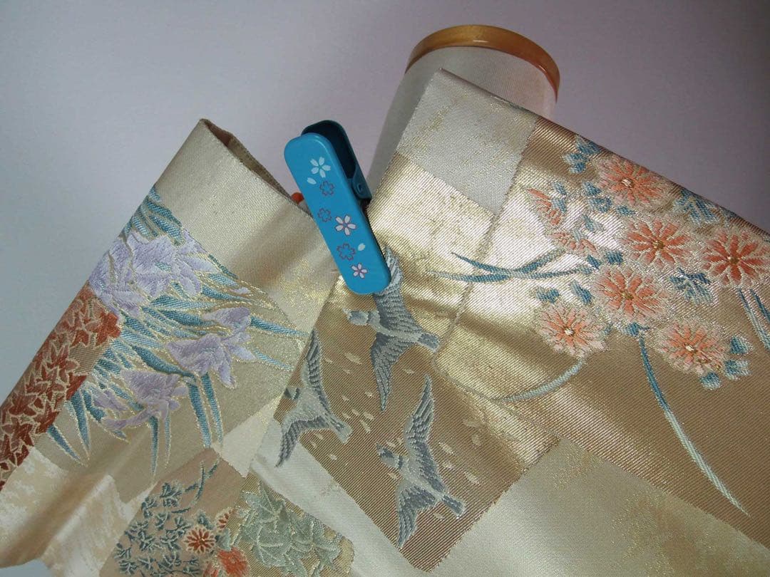 豪華3点セット】振袖／橙色　御所解文様＊吉祥文様尽くし／袋帯　長襦袢　晴れの日に