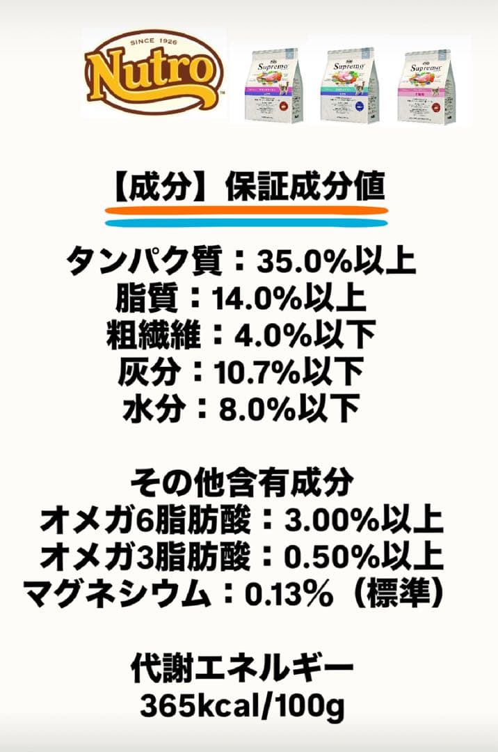 ニュートロ　シュプレモ　成猫用（白身魚&チキン）3kgパック×3袋
