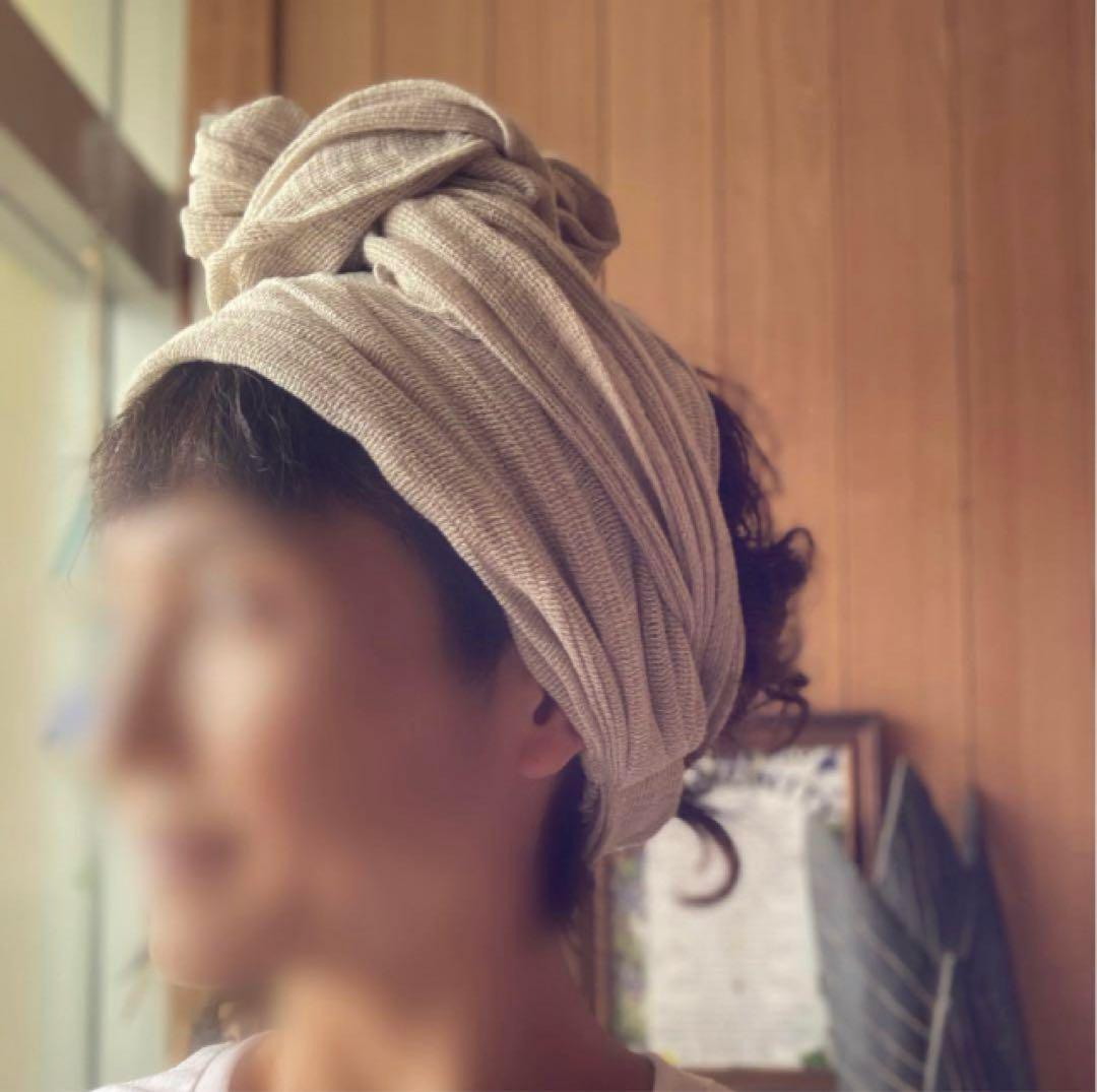 リネンメッシュ　アレンジロングリボン　ターバン　ヘアターバン　アレンジ無限