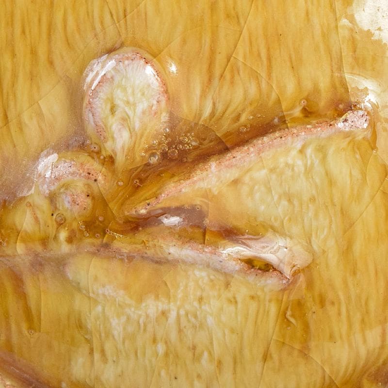 中国　黄釉　貼龍鳳凰文　六耳瓶　C　R7669B