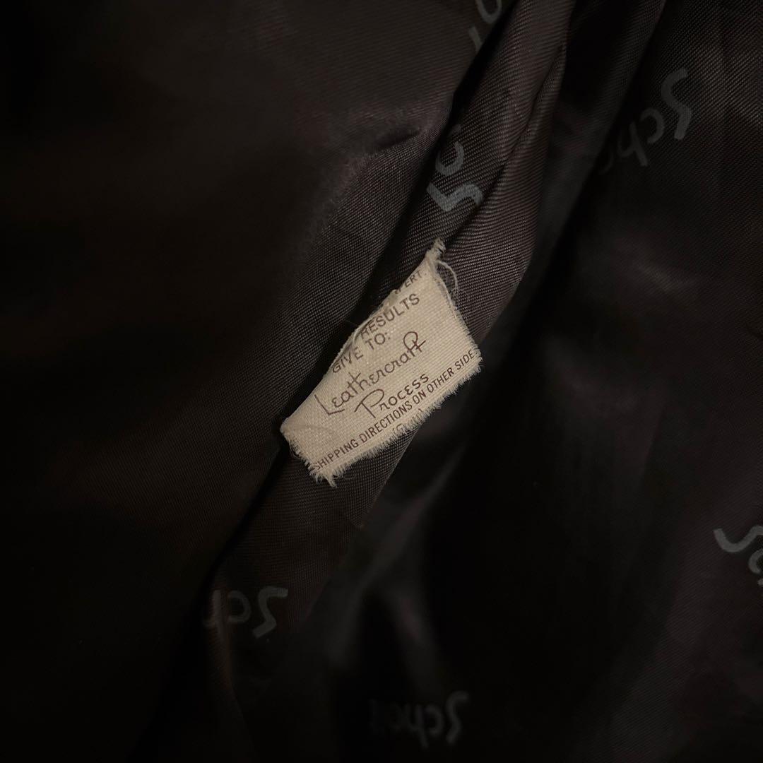 Schott 黒 レザー シングルライダースジャケット