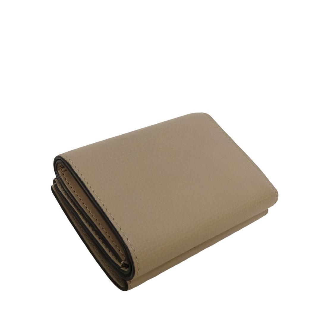 本物 良品 ■ロエベ■アナグラム トライフォールド ウォレット グレージュ 財布