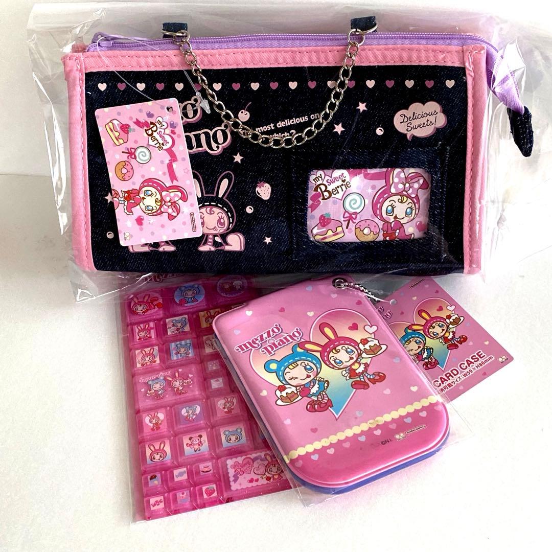 mezzo piano デニムポーチ　カードケース　タイルシールシール