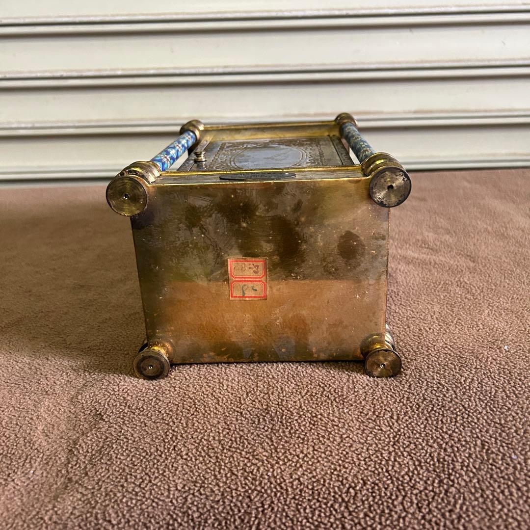 CF5★中国美術★ ガラス製 時計 置時計 アンティーク 七宝時計 インテリア