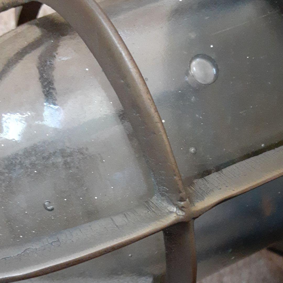 古い外国船燈火マリンランプ/真鍮&気泡ガラス/ハリケーン船舶用ブラケットライト