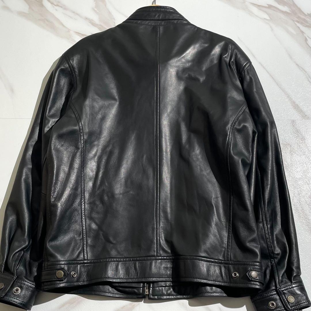 【美品✨希少】ライダースジャケット 鹿革 XLサイズ ブラック イタリーモード