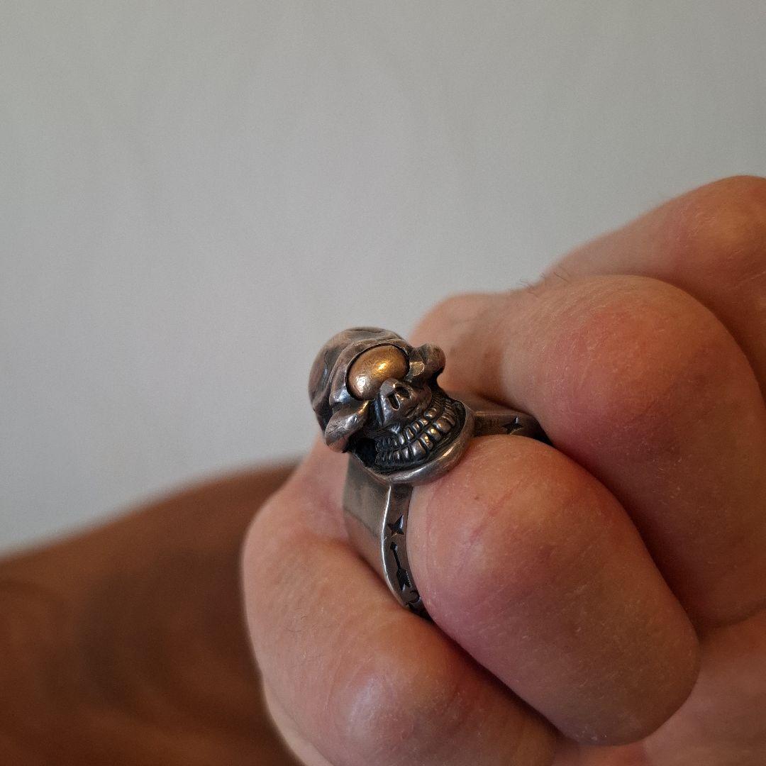 ベ*タ様 ストップライトスカルリング18金目21号　的を絞って生きろ！