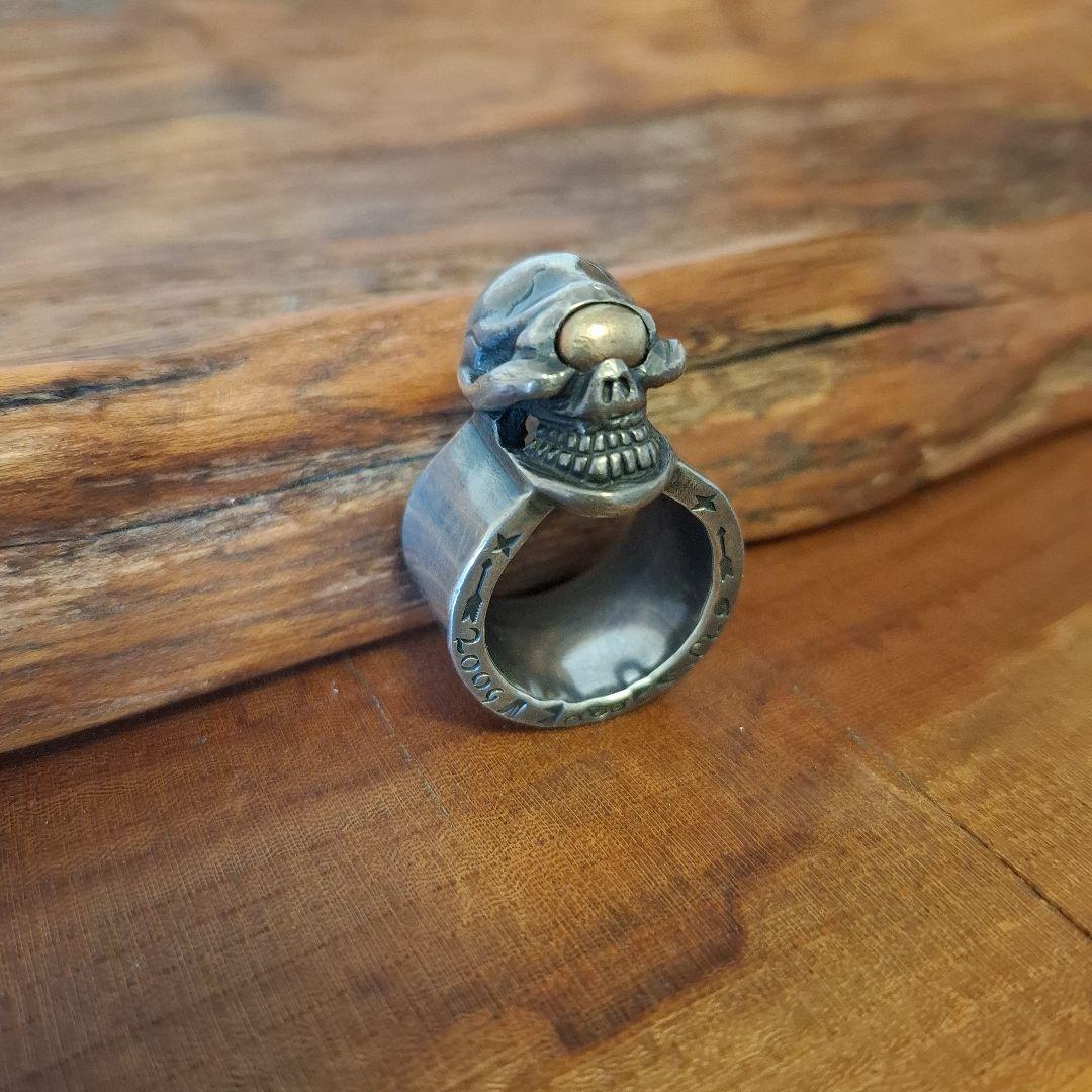 ベ*タ様 ストップライトスカルリング18金目21号　的を絞って生きろ！