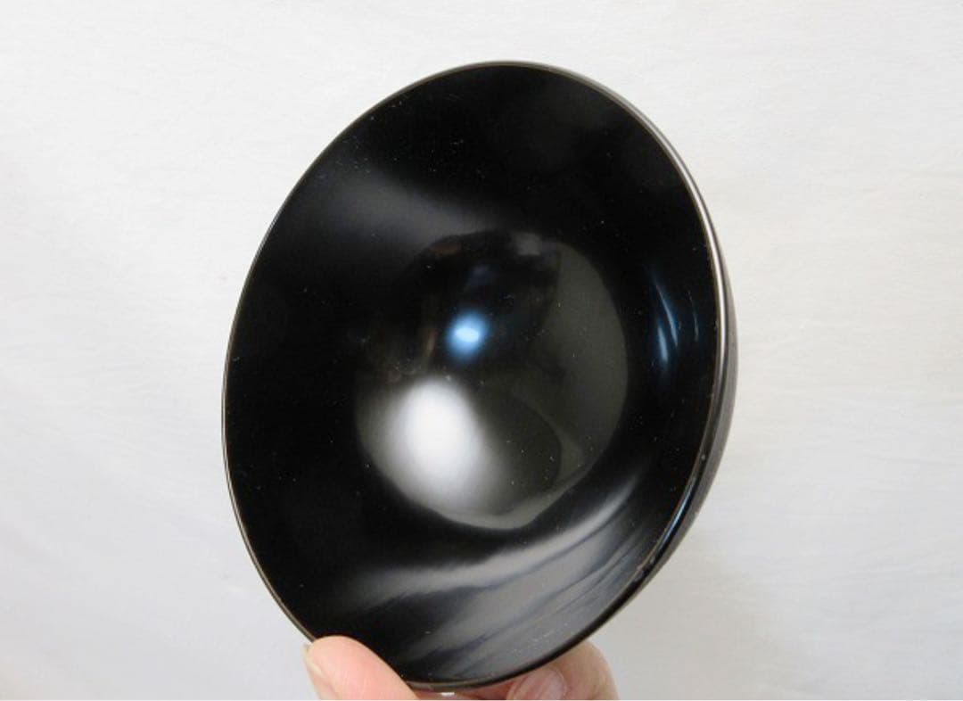 ほぼ未使用 懐石道具 木製溜塗 千筋 蒔絵 吸物椀5客揃 内黒 木箱