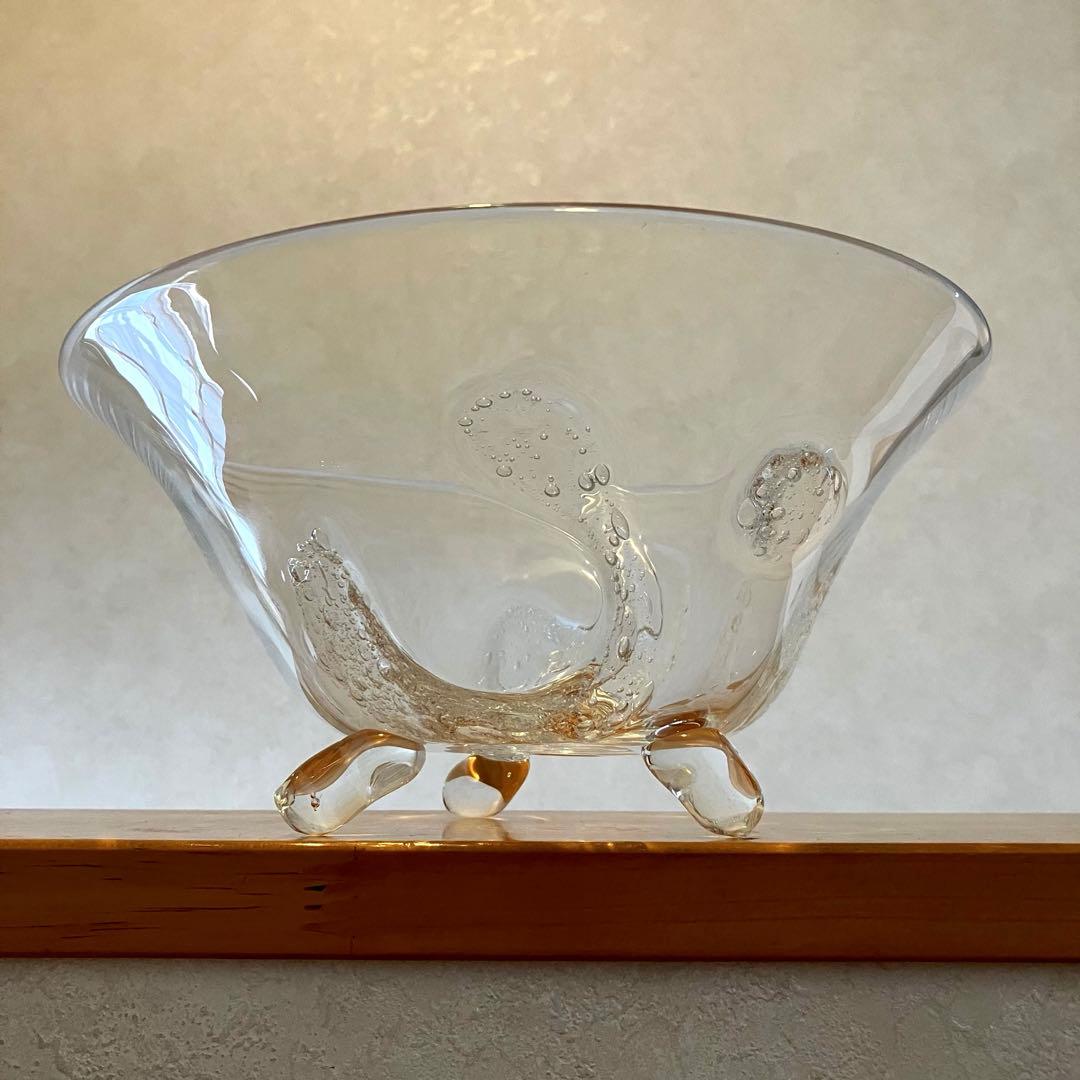 吹きガラス ガラスボウル ガラスのうつわ 作家もの