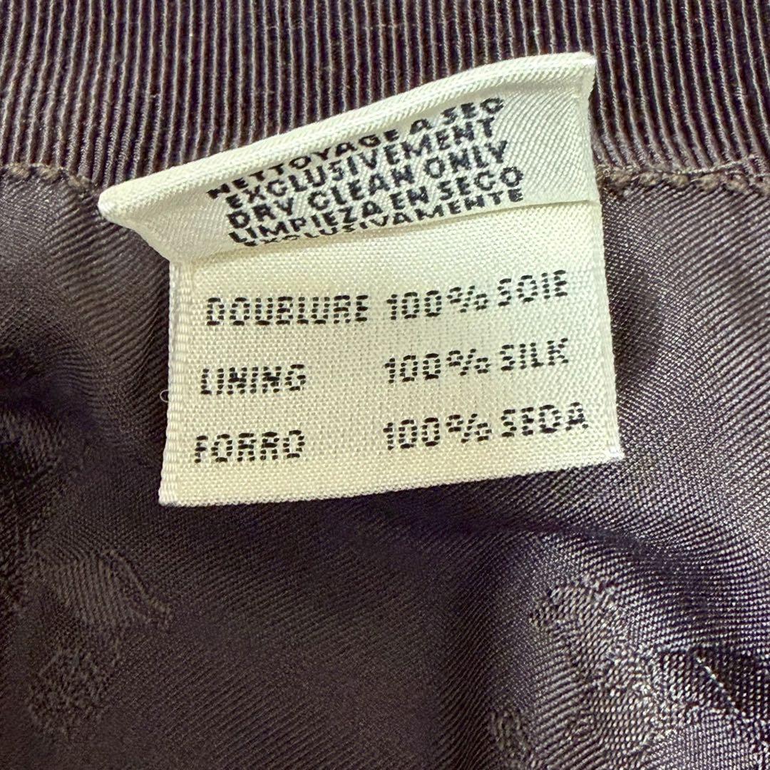 美品 エルメス ゴルチエ期 フレアスカート シルク裏地 ブラウン L相当 40