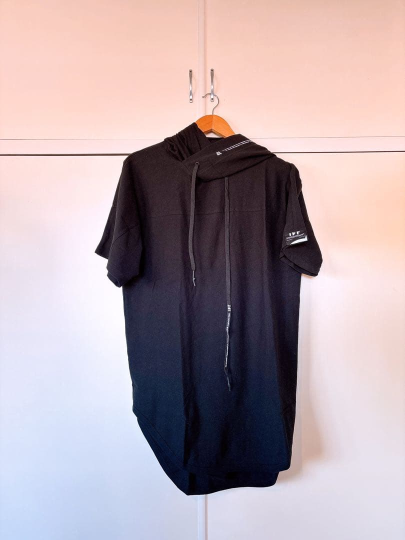 【IKE×SPYAIR】IVT コラボ フードTシャツ 黒 ワッフル素材 F