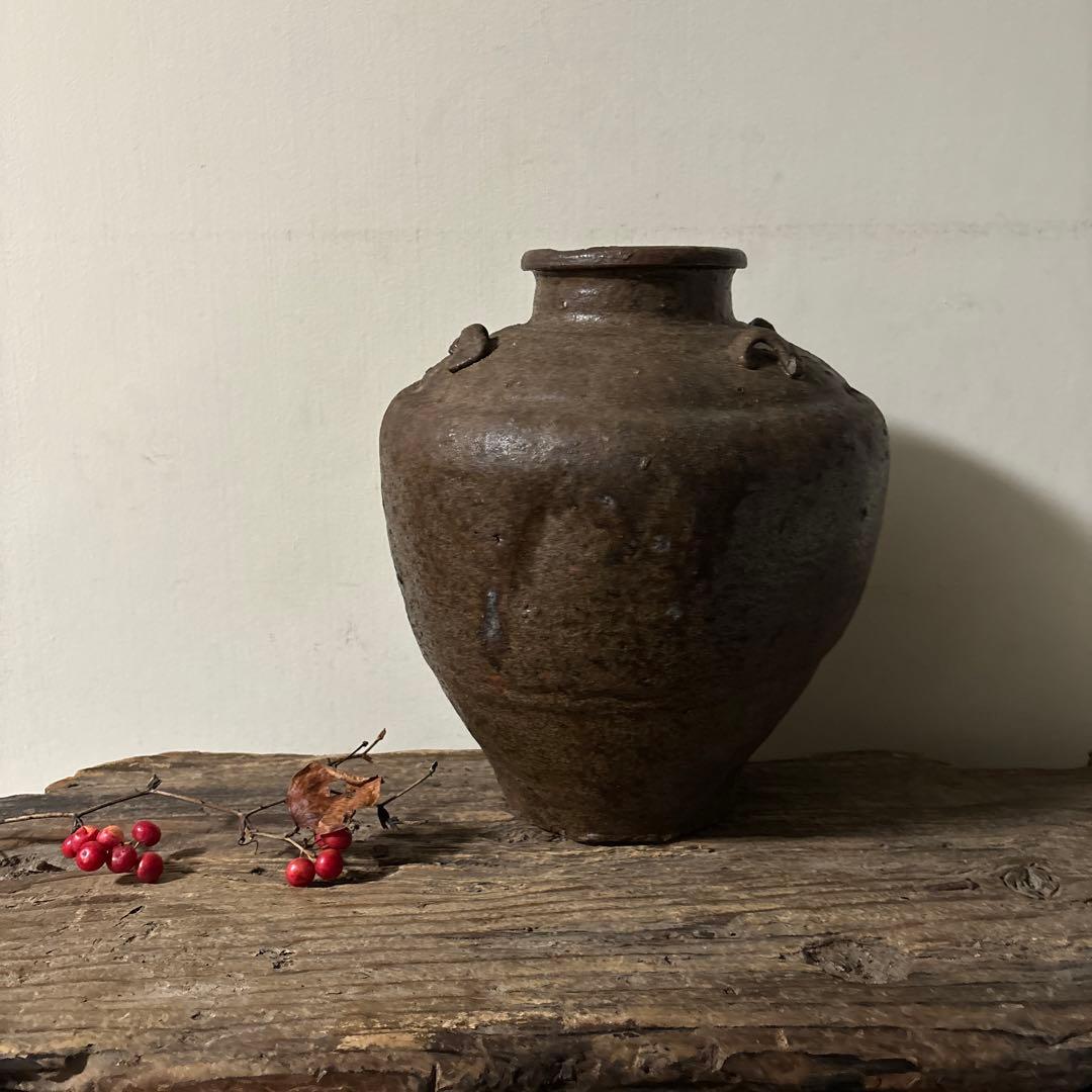 時代壷　古丹波　江戸時代前後頃　古越前　古信楽　古備前　瀬戸　骨董　花器検:李朝