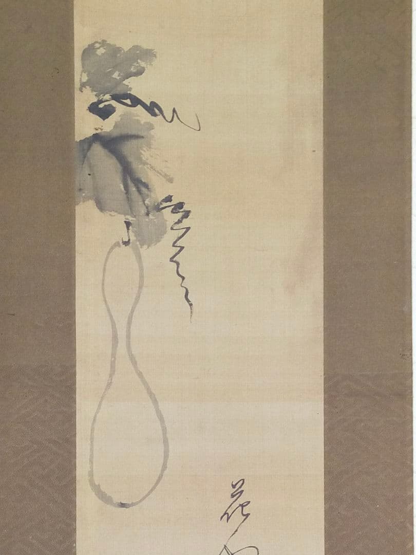 ♥【模写】 掛軸　女流俳人　加賀千代（千代女）　瓢箪　掛け軸　骨董　古玩