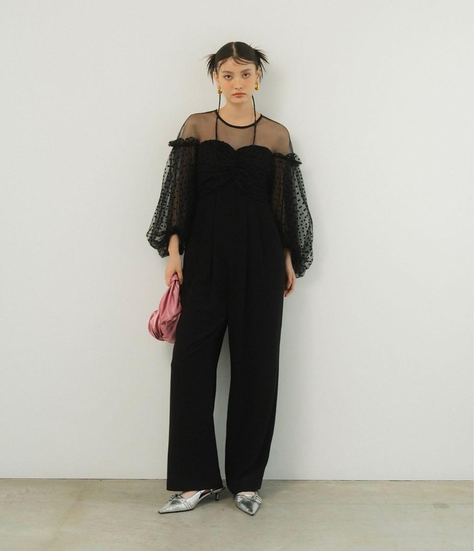 フロッキードットパンツドレス / flocky dot pants dress