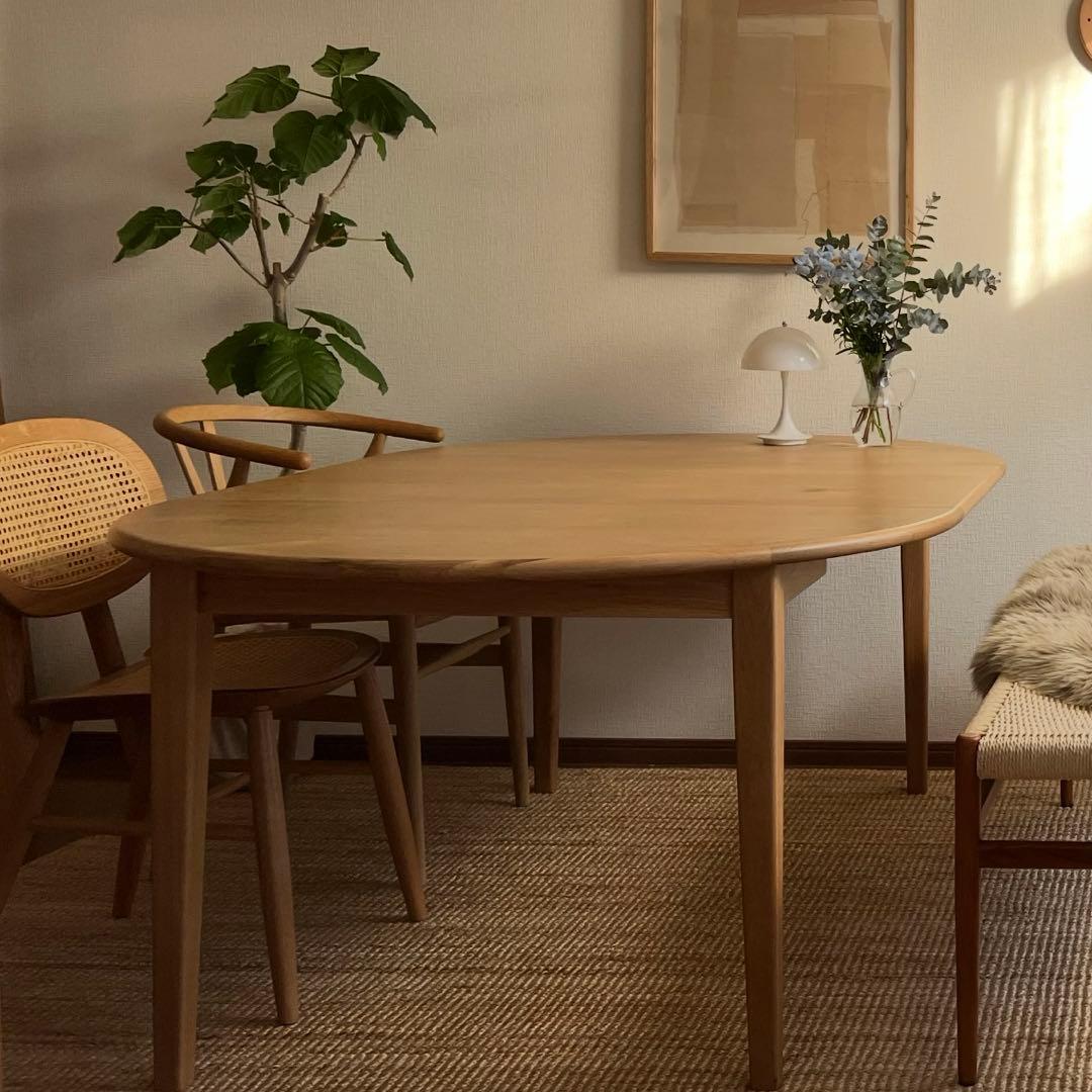 伸長式ダイニングテーブル folk ナチュラル