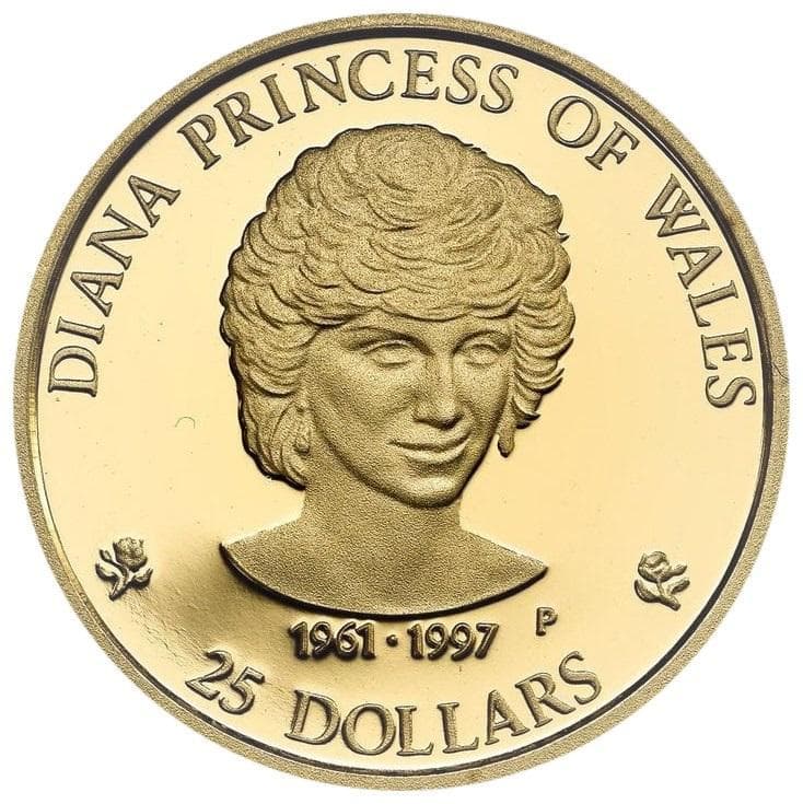 PCGS-PR68 DCAM　クック諸島 ダイアナ　金貨 25ドル 1997