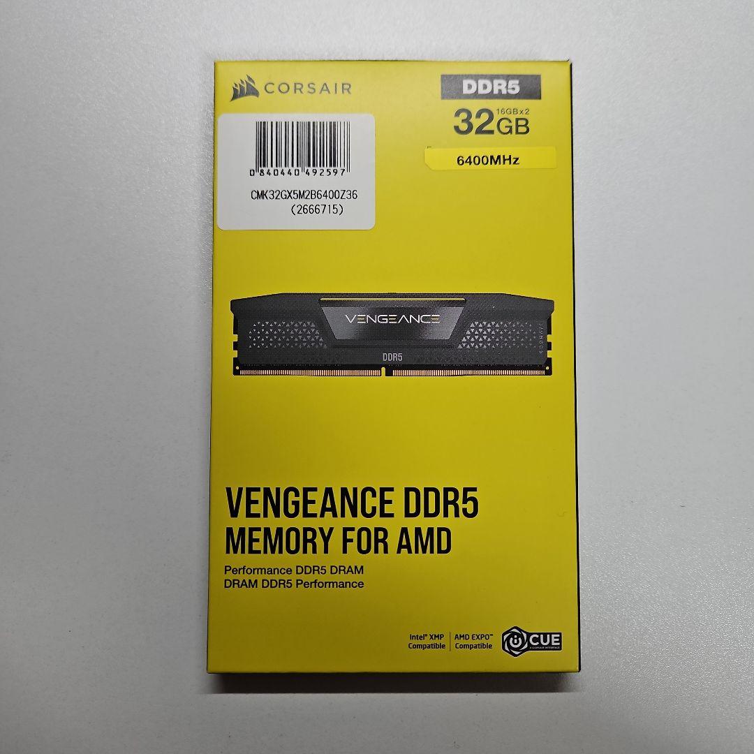 CORSAIR DDR5 16GB *2枚 合計32GB 6400MHz