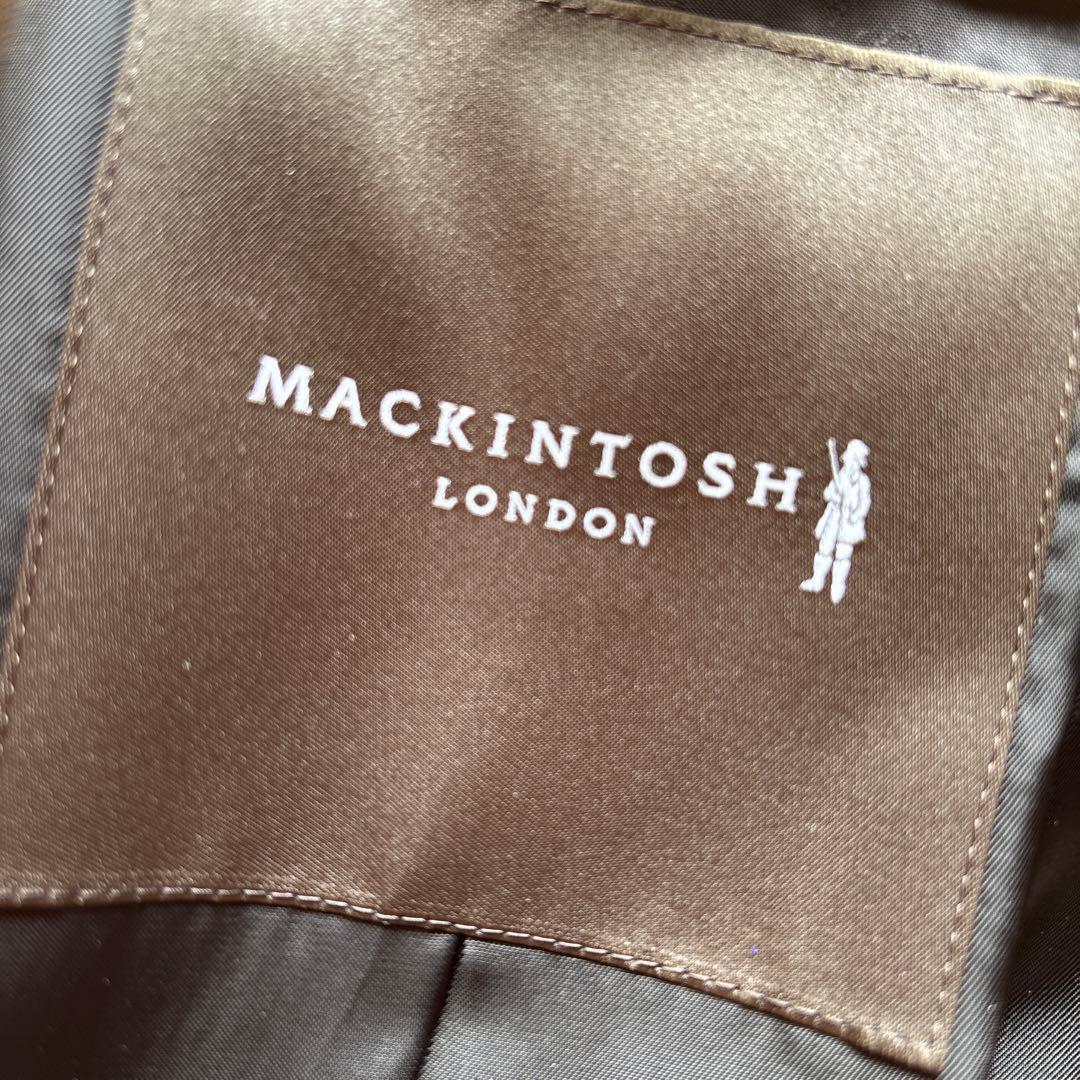 マッキントッシュロンドン44大きいサイズブラック フード付きロングコート15万