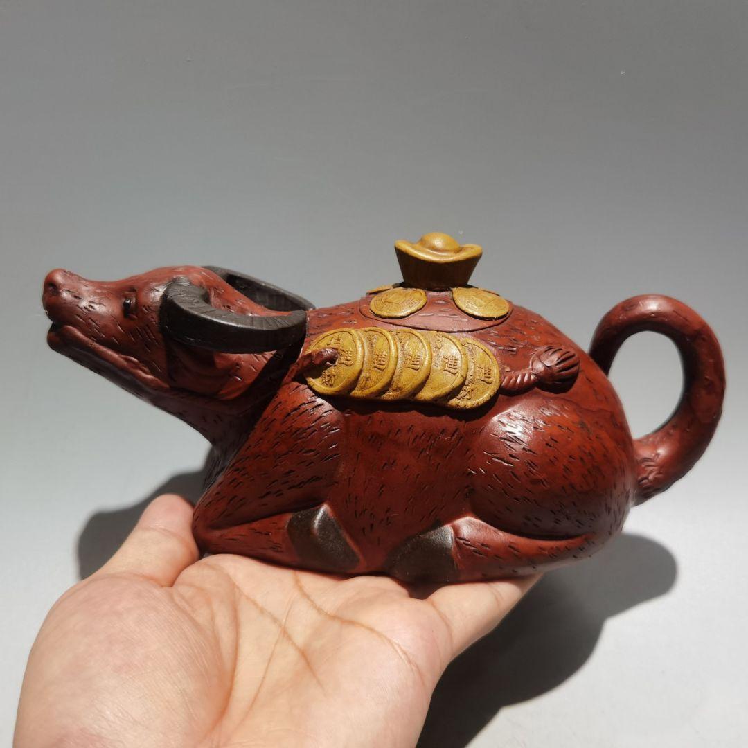 新品『中国茶器・招財進宝壺・こげ茶色』中国茶文化・茶道