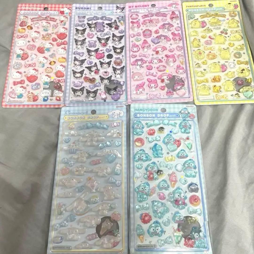 正規品 ボンボンドロップシール サンリオ 第二弾 6枚セット