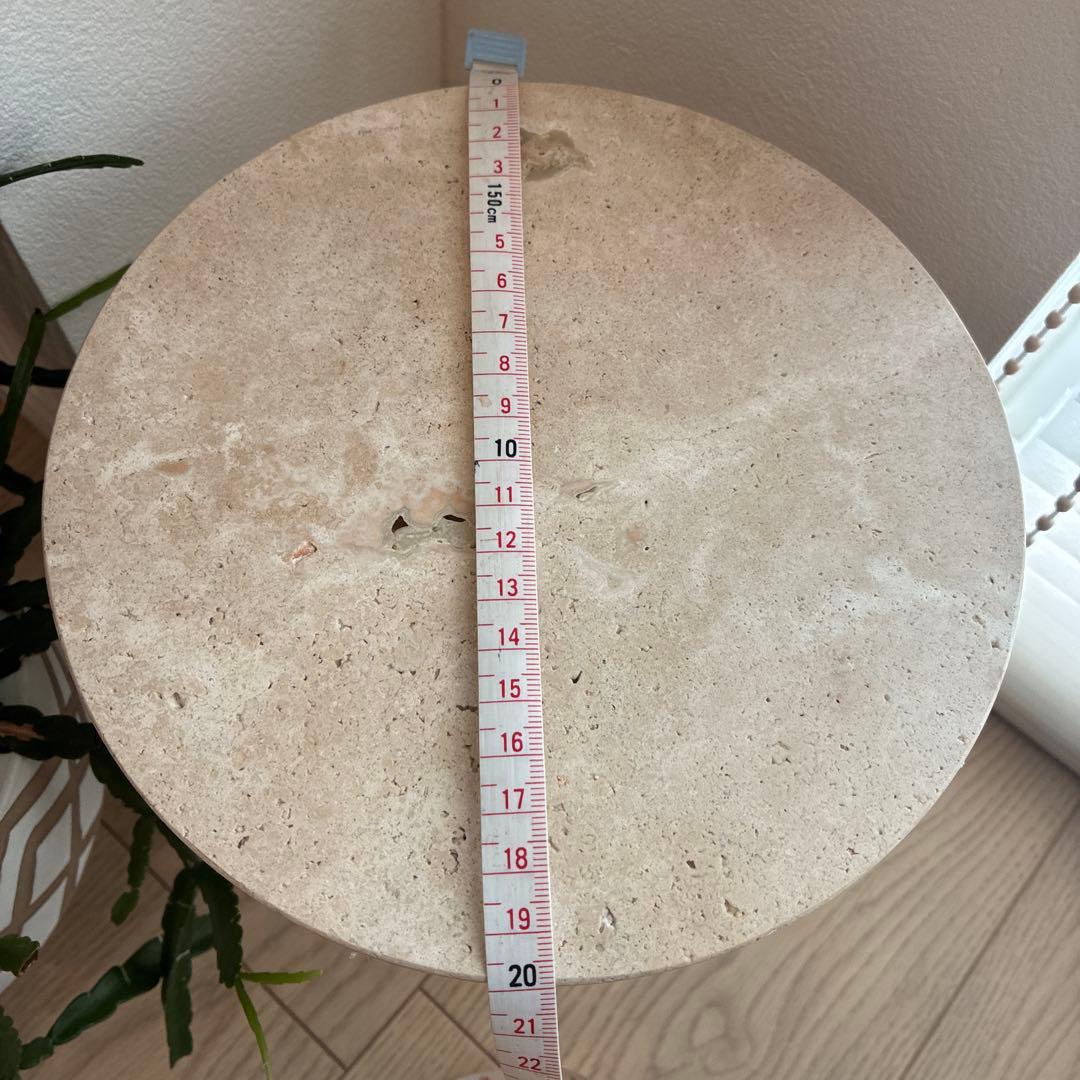 トラバーチン石　サイドテーブル　飾り台