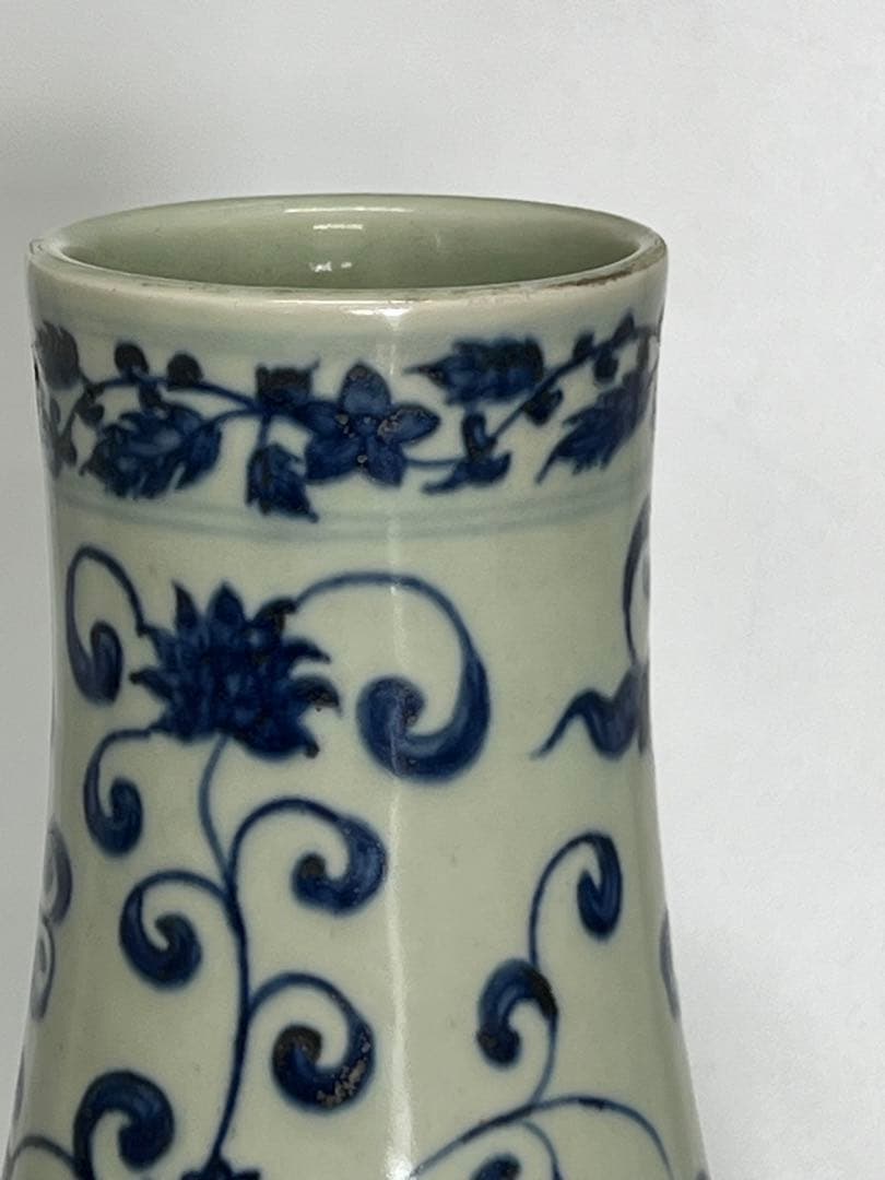 中国清時代　青花染付花瓶　重さ:4900g