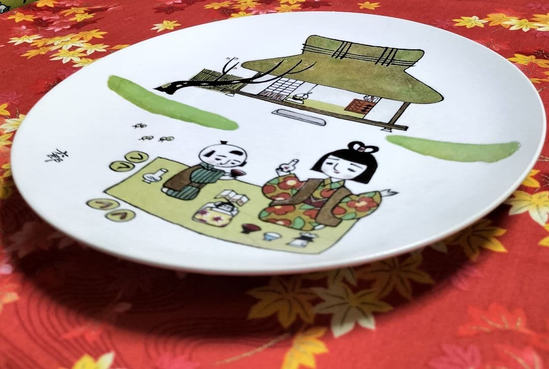 たち吉✨画家・イラストレーター 谷内六郎作 飾り絵皿✨陶器製 週刊新潮表紙絵作者