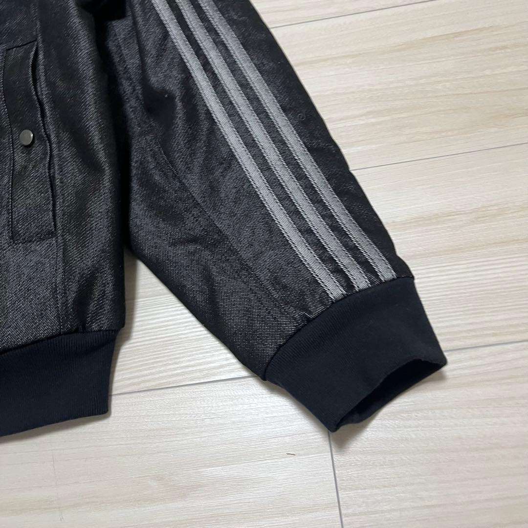 adidas デニムジャケット　M、L相当 ブラック　デニムジャケット　y2k