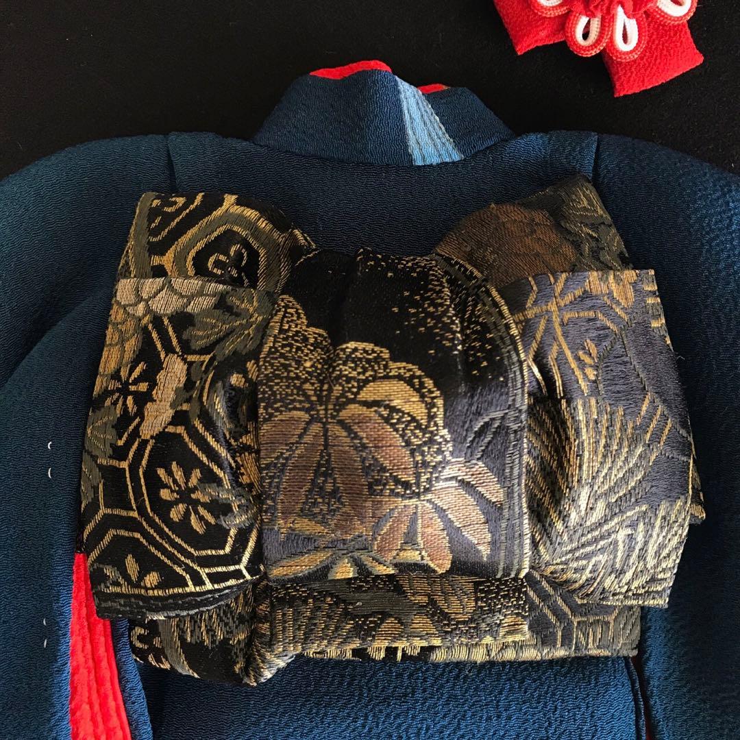 ＊ 市松人形 10号 アンティーク 着物 帯 ＊ 色留袖 大正