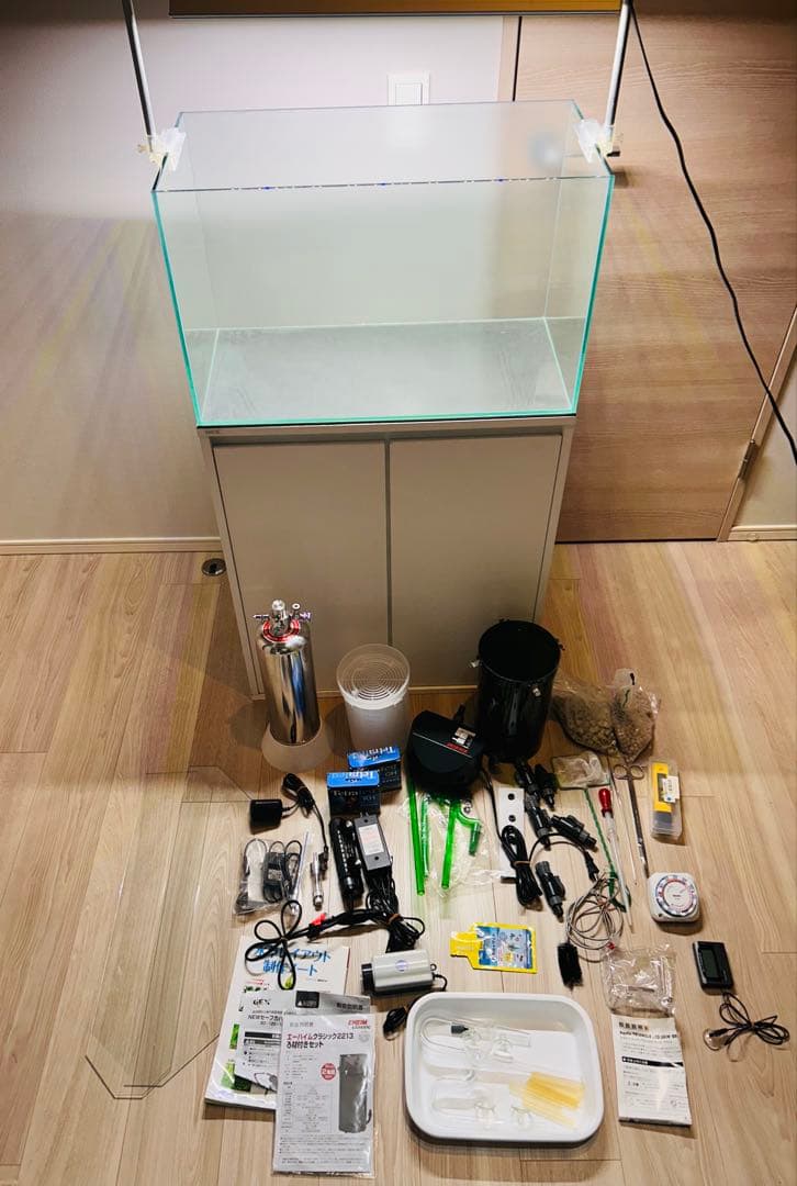 60cm水草水槽 フルセット 引き取り限定／CO2・LED・外部F付