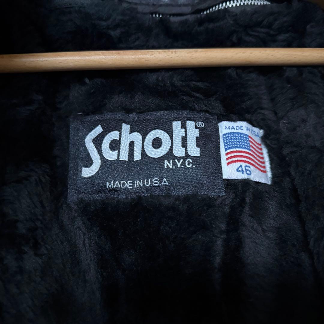 【美品】希少サイズ 3XL 米国製 Schott シングルライダース 641