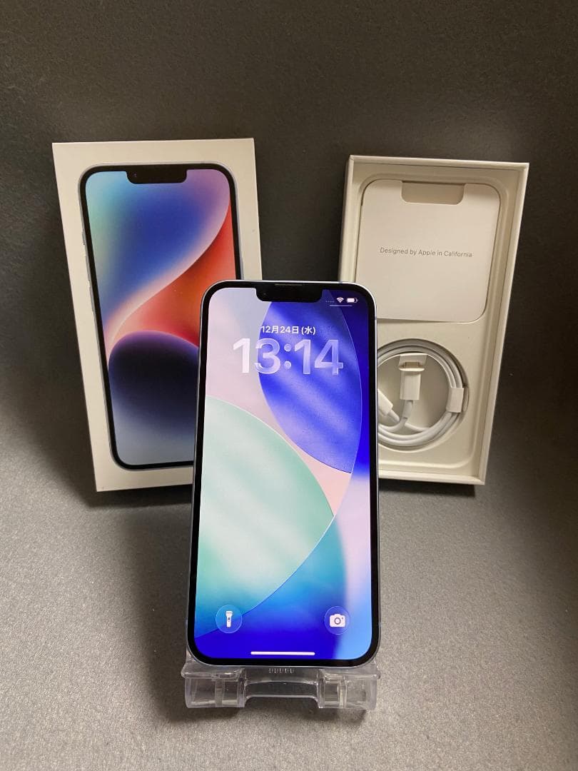 美品　Appleストア版　SIMフリー　iPhone14 256GB ブルー色