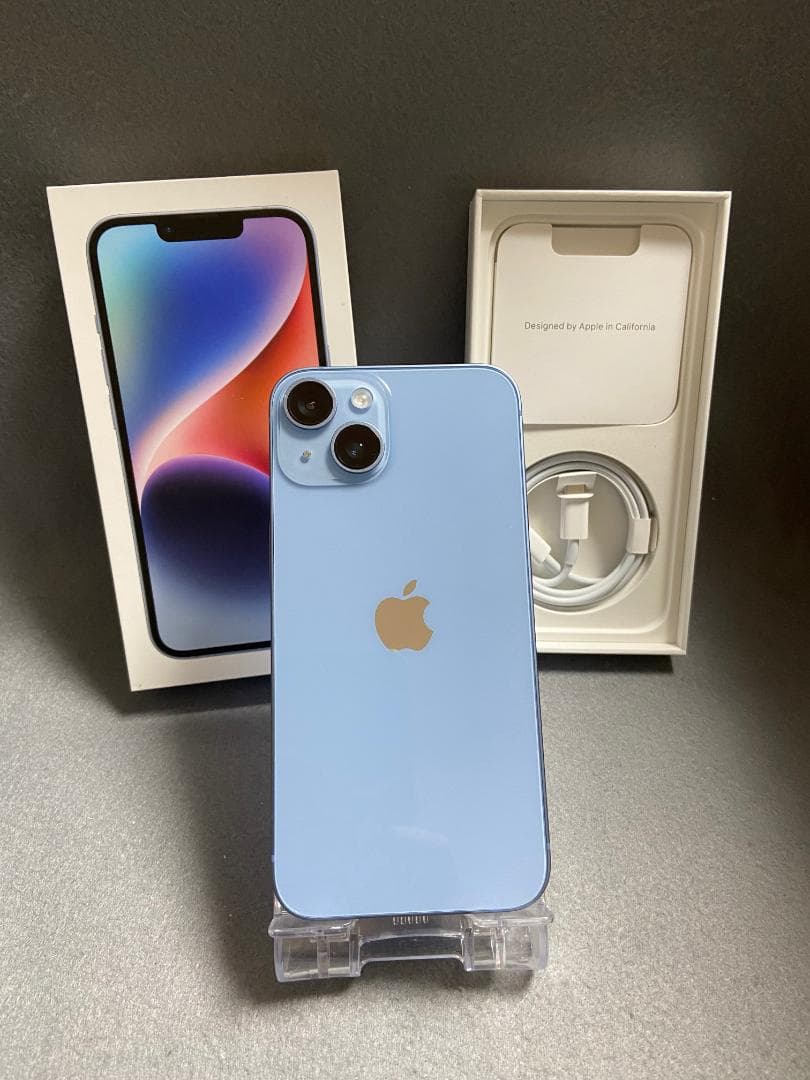 美品　Appleストア版　SIMフリー　iPhone14 256GB ブルー色