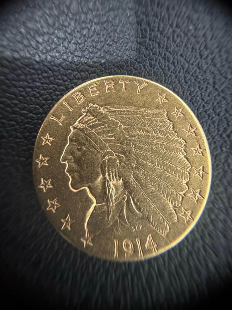 1914インディアン金貨　K21.6 2.5ドル 2 2/1