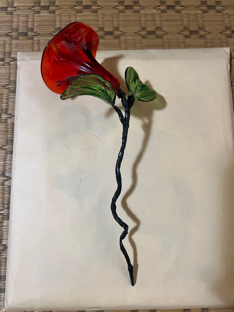 【O-762】琉球ガラス アサガオ 朝顔 花瓶