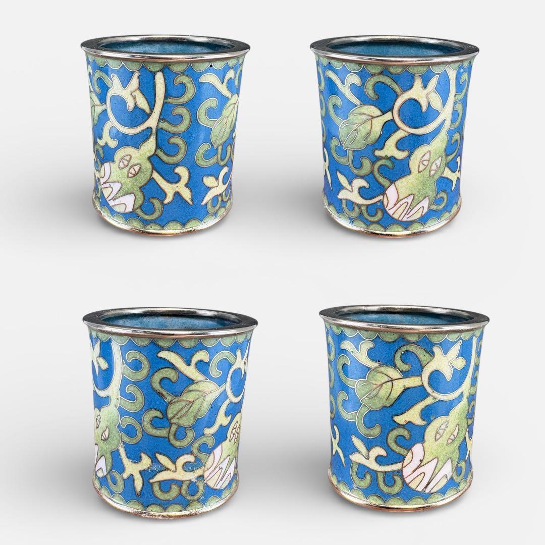 【中古品】黄井仁造　唐物七宝皆具（真塗替蓋付）共箱USED〈税込•送料込〉