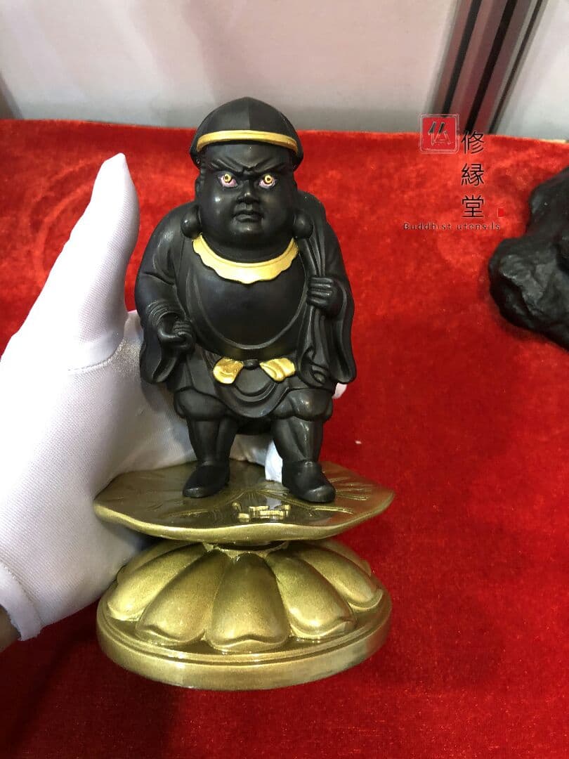 仏像 大黒天 極彩色絵系 法事 仏事 仏様 ご本尊様 青銅製 18cm