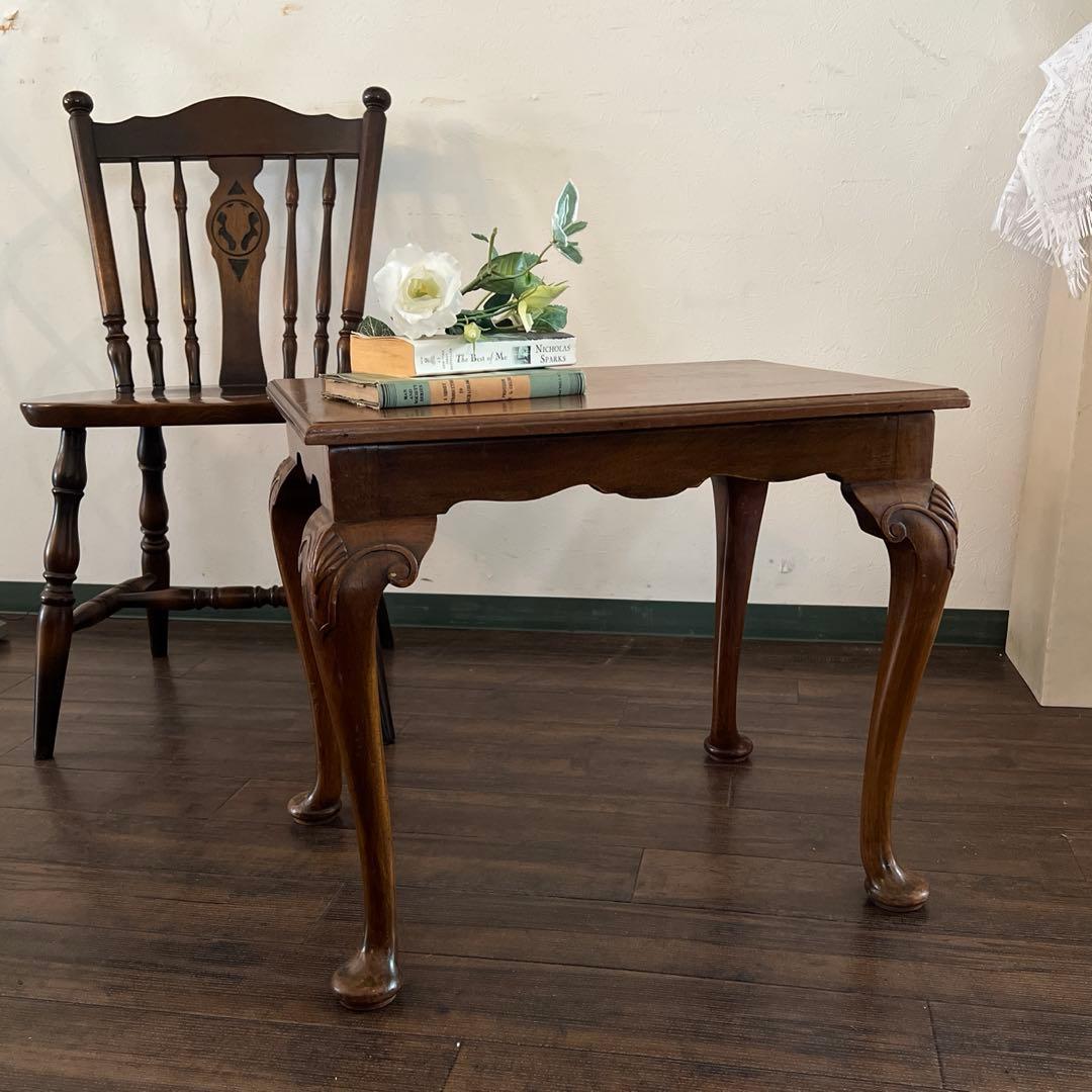 k978r114 英国アンティーク家具 木製サイドテーブル 猫脚 ミニテーブル