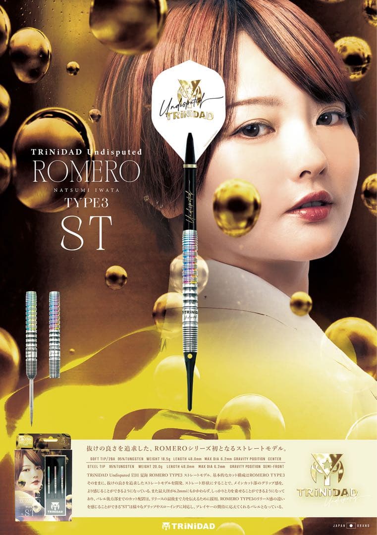 美品　TRINIDAD ROMERO TYPE3 ST ダーツセット　岩田夏海