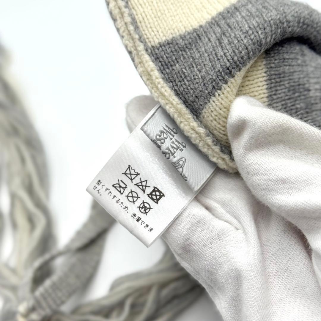極美品 ヴィヴィアンウエストウッド ストライプ ニット帽 耳あて付き 正規品