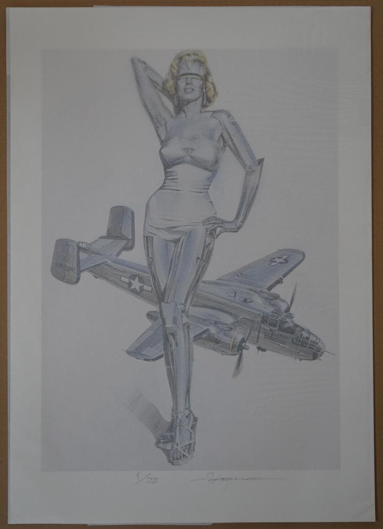 空山基 HAJIME SORAYAMA マリリン・ロボット 直筆サイン 1/20