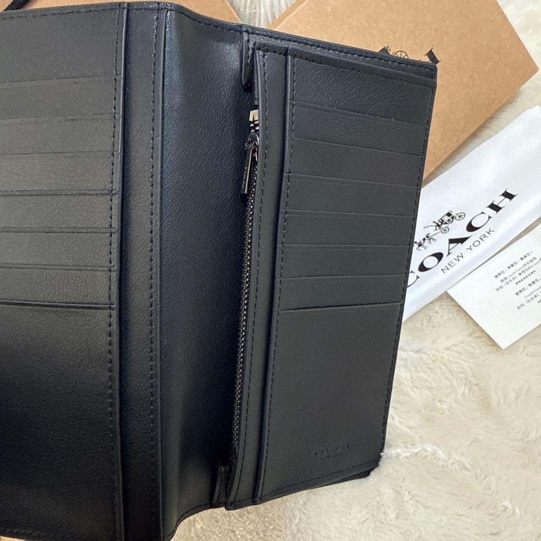 COACH ブラックレザー メンズ財布アウトレット