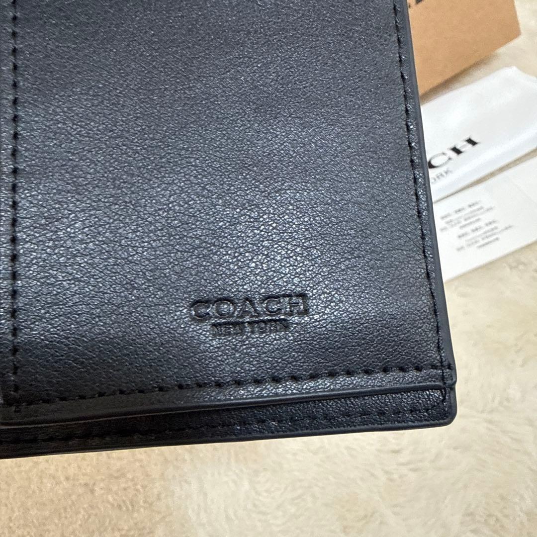COACH ブラックレザー メンズ財布アウトレット