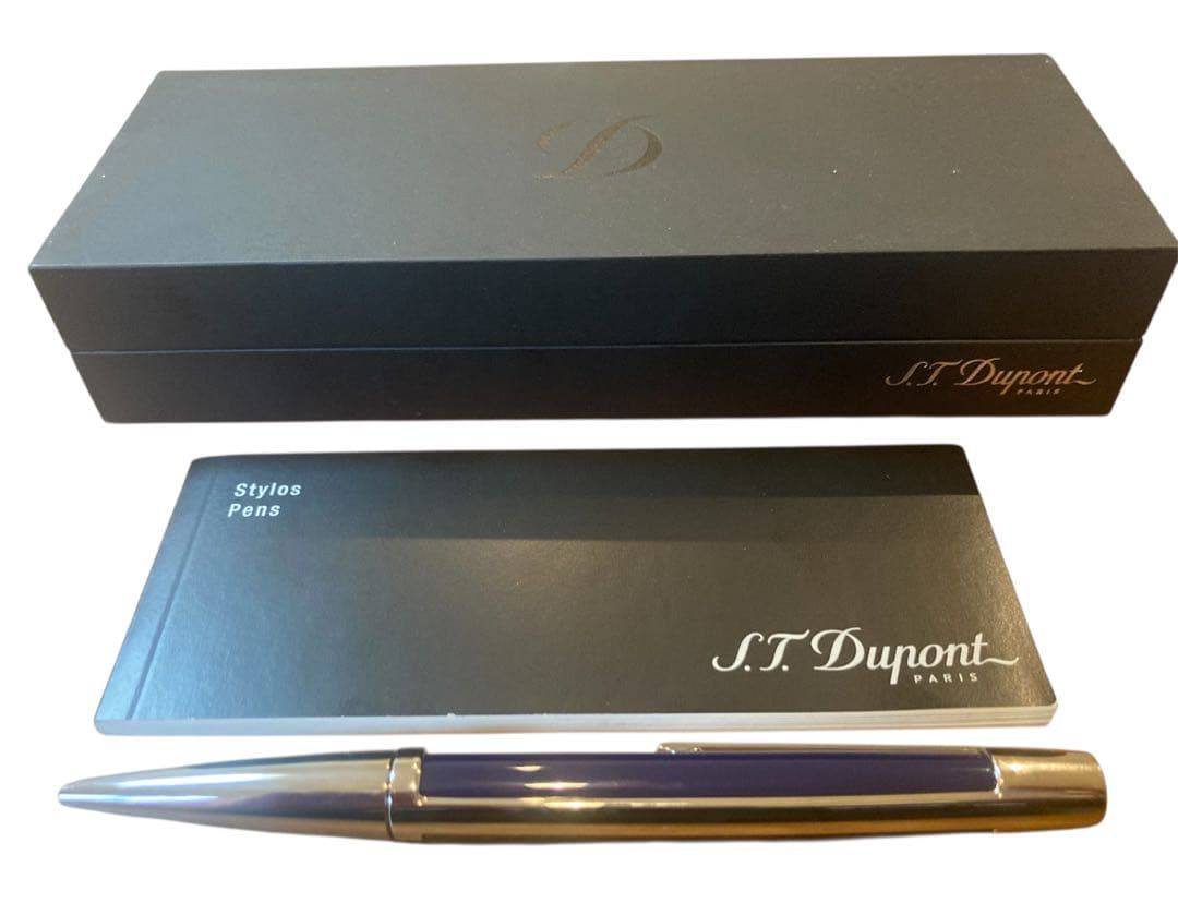 S.T. Dupont スタイラスペン ネイビー/シルバー　ボールペン