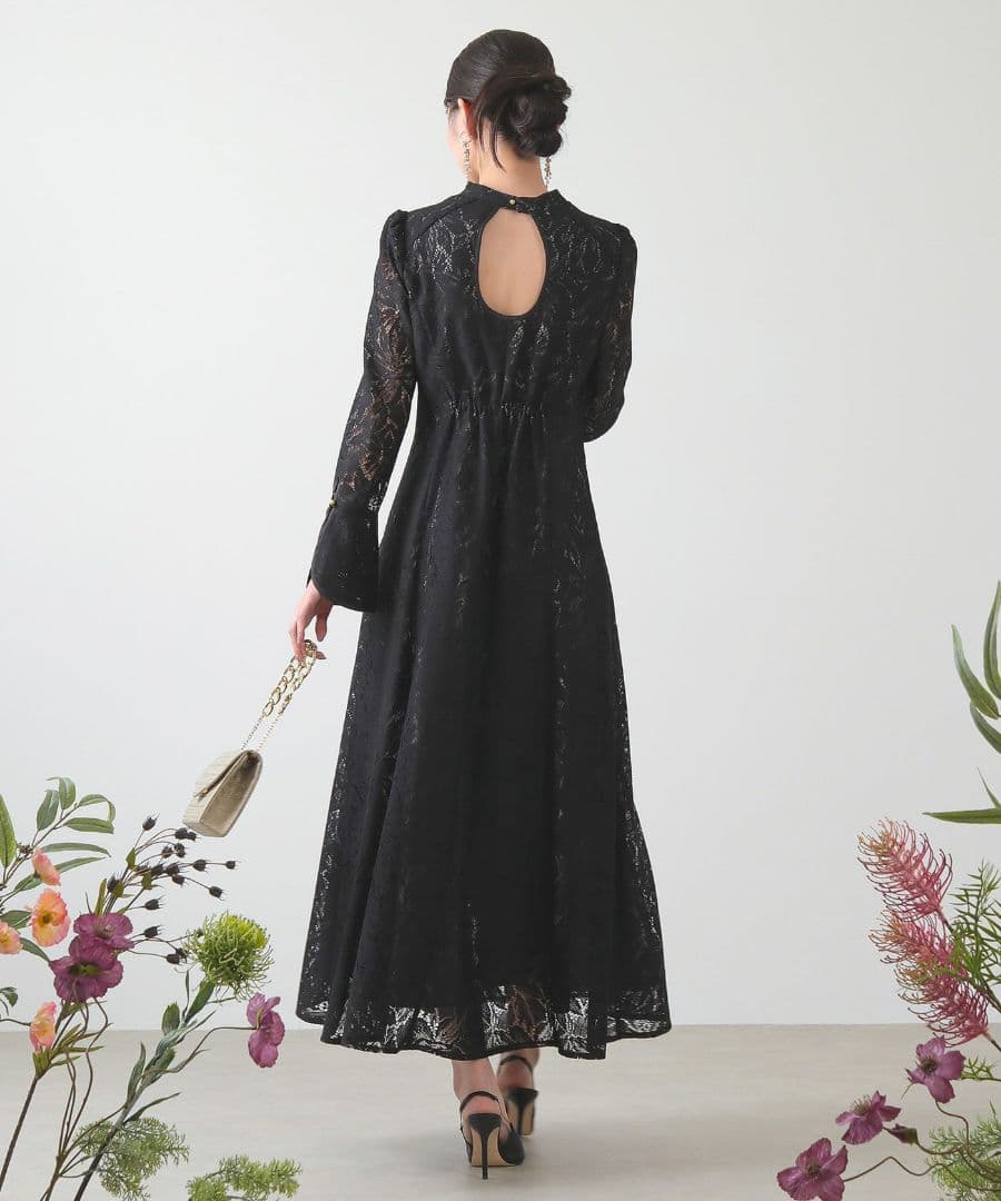 kanaレース バックオープン ティアドロップ ワンピース ドレス Sサイズ