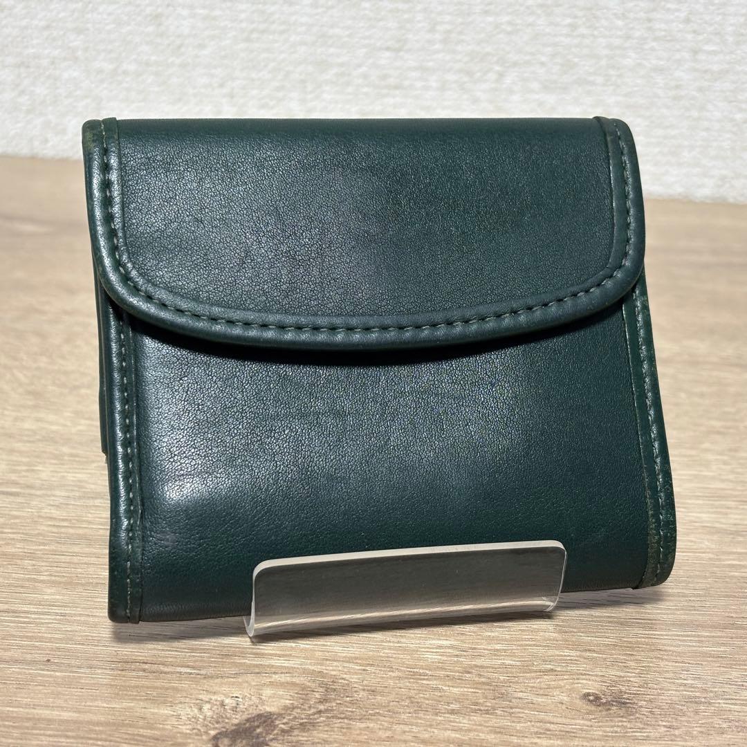 希少　オールドコーチ　COACH 三つ折り財布　コンパクトウォレット　グリーン