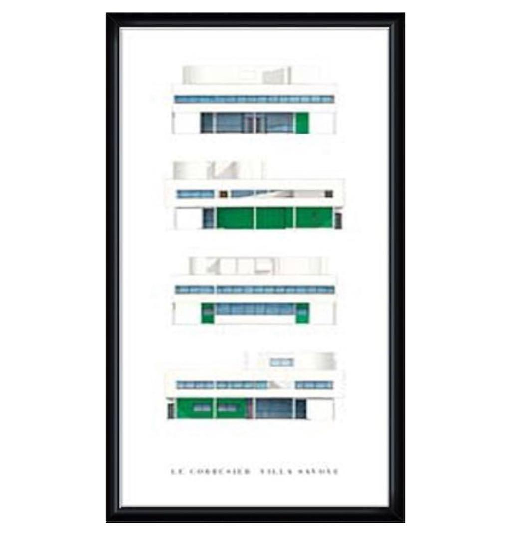 額装品 建築ポスター ル コルビジェ サヴォア邸 ウッドフレーム(ブラック)