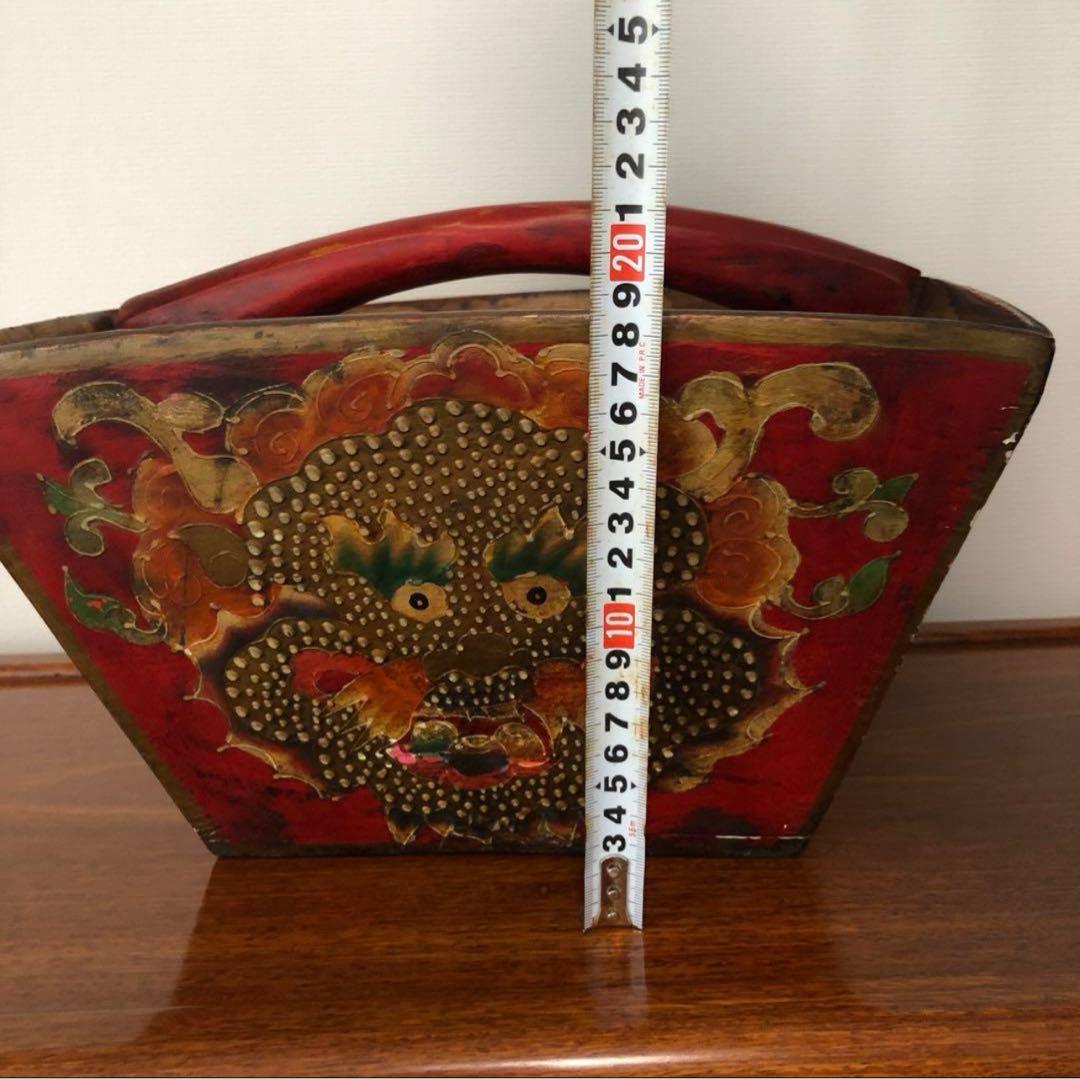 清代 木製龍紋斗