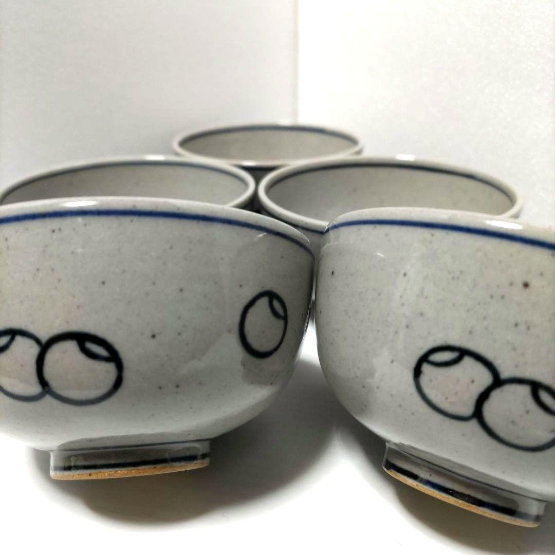 膳所焼　ツボツボ絵　汲出し　5客　淡海ぜぜ　陽炎園